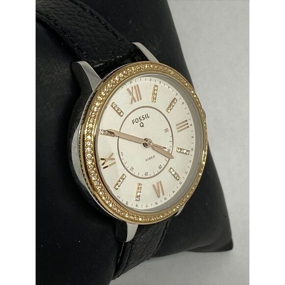 Fossil FTW5011 Women's Black Leather White Analog Dial Hybrid Smartwatch XX762 - Picture 5 of 12